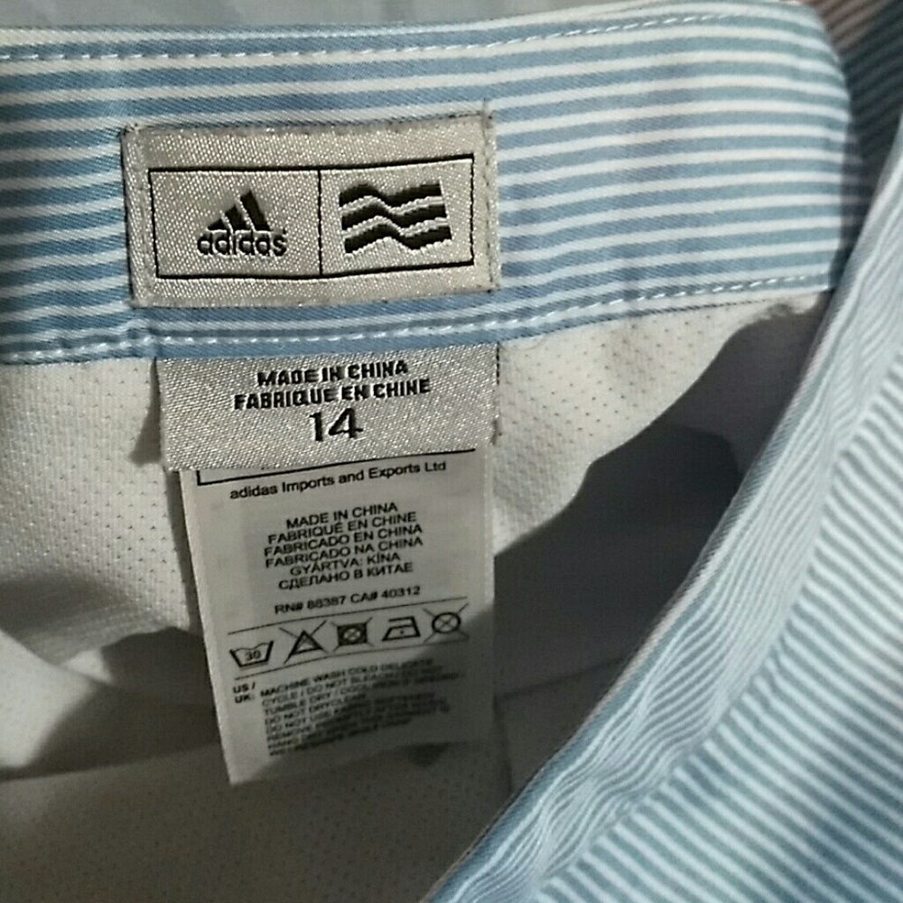 Adidas 🎾 tennis skorts, baby blue and white, 14